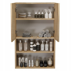 Szafka łazienkowa wisząca dąb Sonoma drewnopodobna nad geberit do łazienki