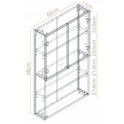 Szafka łazienkowa wisząca kaszmir do łazienki nad pralkę na reczniki 17cm