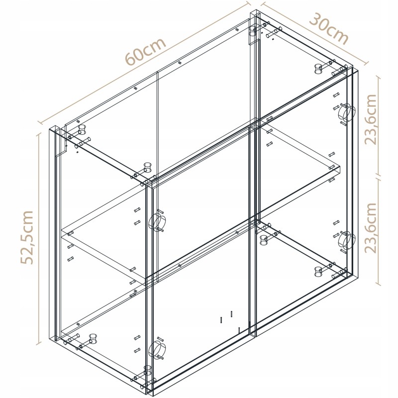 Mała szafka łazienkowa wisząca biały połysk 52,5x60x30 Miradu