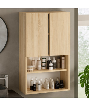 Szeroka i Głęboka Szafka łazienkowa wiszaca Dąb Sonoma Struktura drewna 100