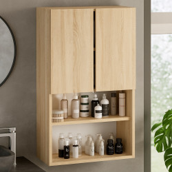 Szeroka i Głęboka Szafka łazienkowa wiszaca Dąb Sonoma Struktura drewna 100