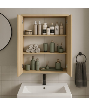 Szafka łazienkowa wisząca Dąb Sonoma do łazienki Głęboka i Pojemna 80cm