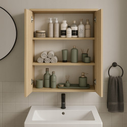 Szafka łazienkowa wisząca Dąb Sonoma do łazienki Głęboka i Pojemna 80cm