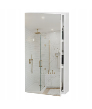 Szafka łazienkowa wisząca z lustrem biały mat Idealna do Łazienki 78x40cm