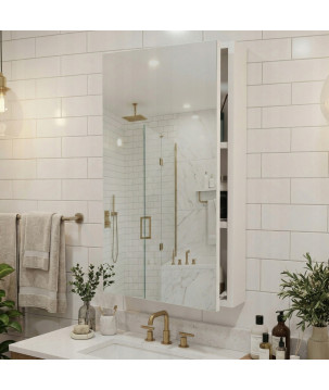 Szafka łazienkowa wisząca z lustrem biały mat Idealna do Łazienki 78x40cm