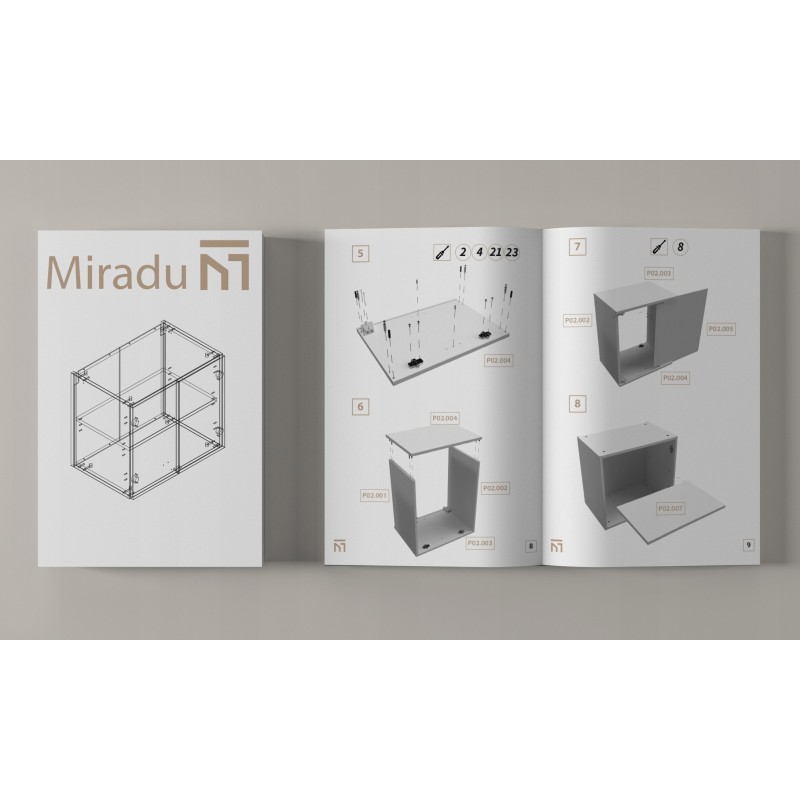 Mała szafka łazienkowa wisząca biały połysk 52,5x60x30 Miradu
