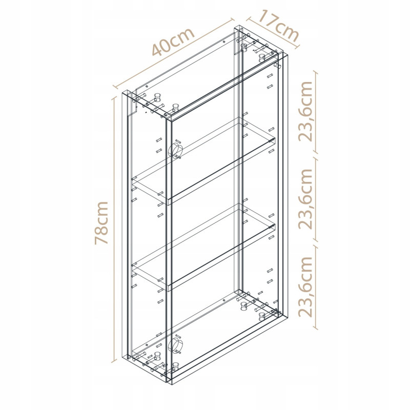 Szafka łazienkowa wisząca biały połysk elegancka 78x40x17