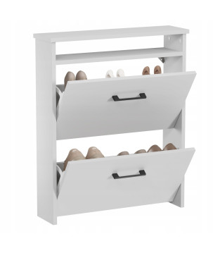 Pojemna i Waska szafka na buty do przedpokoju biały mat z półka uchwyt 80cm