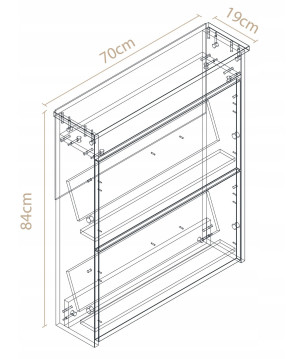 Pojemna i Waska szafka na buty do przedpokoju biały mat z półka uchwyt 80cm
