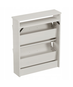 Pojemna i Waska szafka na buty do przedpokoju biały mat z półka uchwyt 80cm