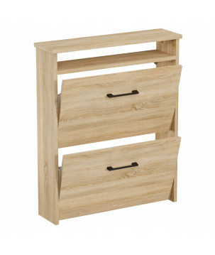 Szafka na buty dąb sonoma 2 uchylne szuflady matowe uchwyty NA 6 PAR