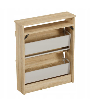 Szafka na buty dąb sonoma 2 uchylne szuflady matowe uchwyty NA 6 PAR