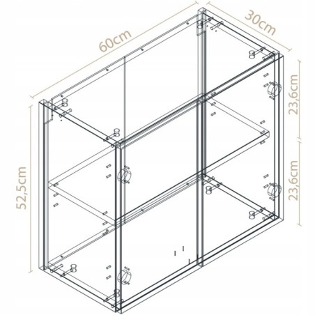 Mała szafka łazienkowa wisząca dąb craft złoty 60cm do pokoju na reczniki