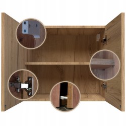 Mała szafka łazienkowa wisząca dąb craft złoty 60cm do pokoju na reczniki Mała szafka łazienkowa wisząca dąb craft złoty 60cm do pokoju na reczniki