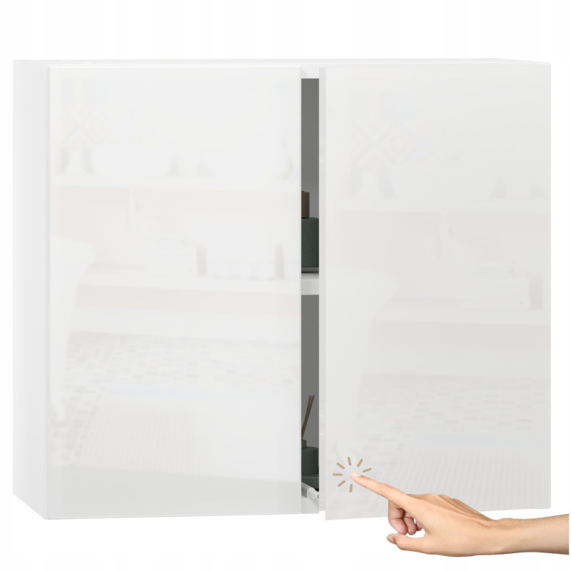 Mała szafka łazienkowa wisząca biały połysk 52,5x60x30 Miradu