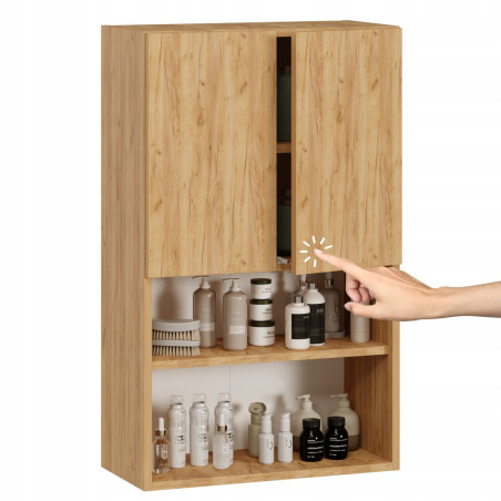 Wysoka szafka lazienkowa wiszaca nad pralke do lazienki dab craft zloty 100