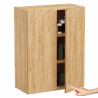 Szafka łazienkowa wisząca, szeroka, dąb craft złoty 78x60x30