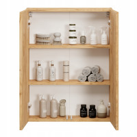 Szafka wisząca łazienkowa, dąb craft złoty pojemna 78x60x17