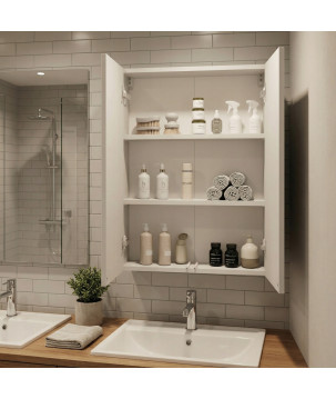 Mala szafka wiszaca do lazienki Bialy Mat nad umywalke na reczniki i chemie