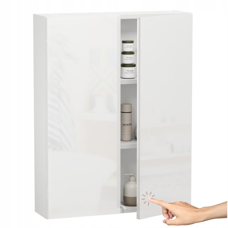 Szafka Lazienkowa Wiszaca Pojemna na chemie Nad umywalke Bialy Polysk 60cm