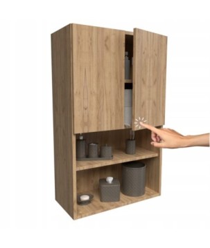 Wysoka szafka lazienkowa wiszaca nad pralke do lazienki dab craft zloty 100