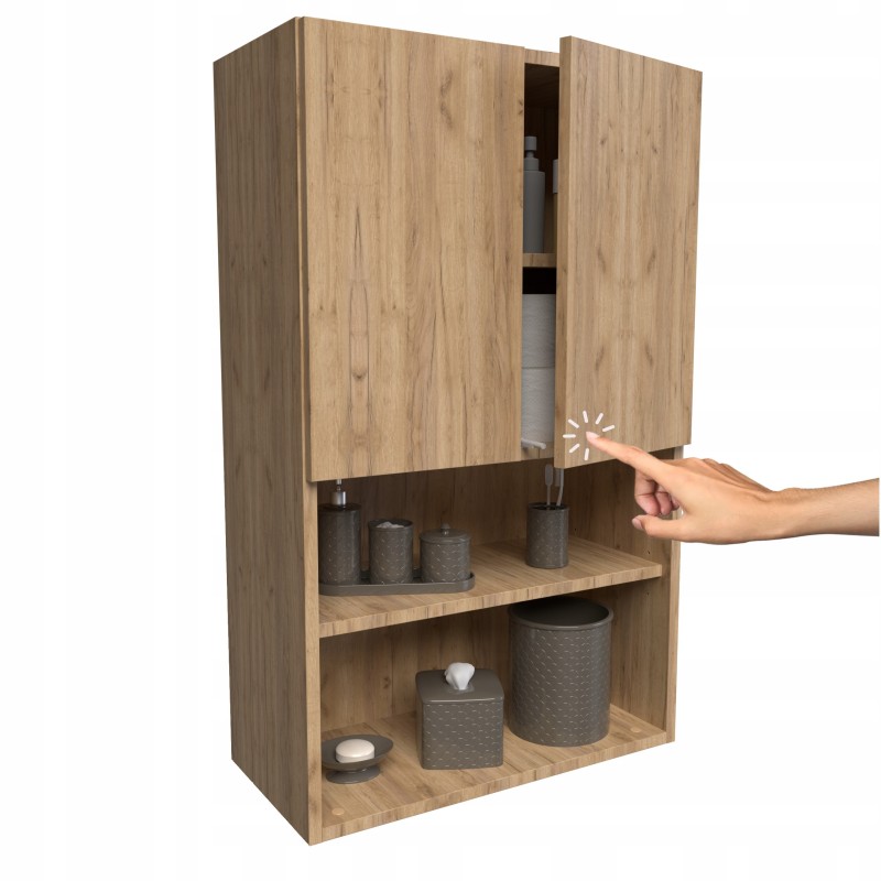 Wysoka szafka lazienkowa wiszaca nad pralke do lazienki dab craft zloty 100 Wysoka szafka lazienkowa wiszaca nad pralke do lazienki dab craft zloty 100