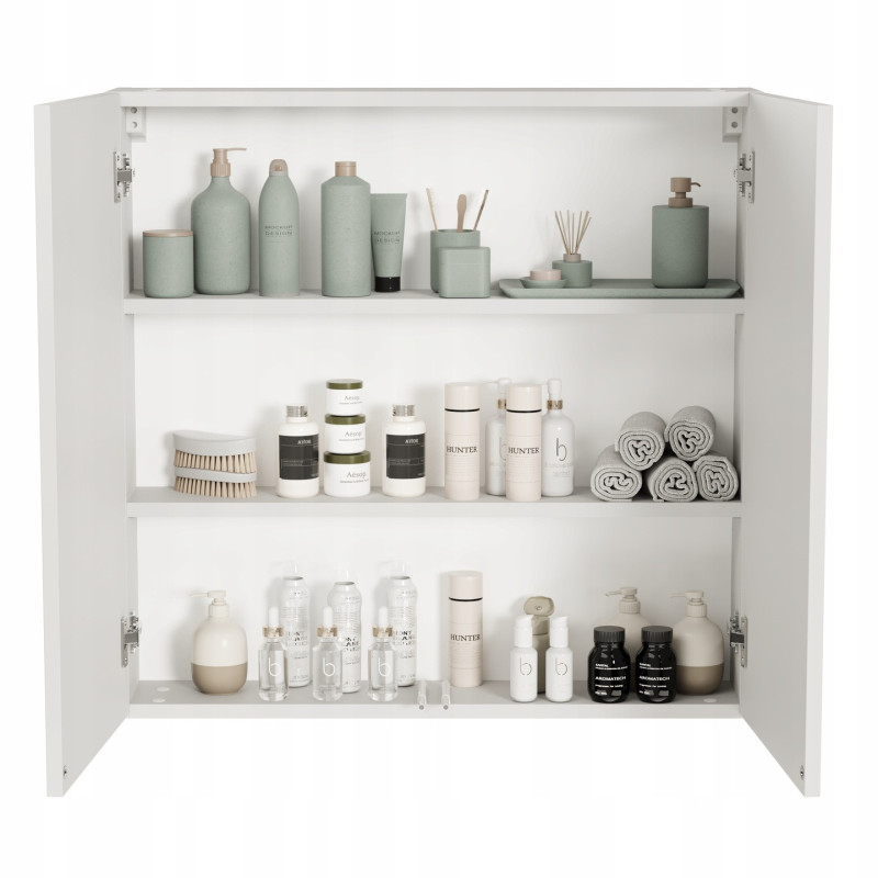 Szafka Łazienkowa Wisząca Biała mat Półka Słupek Łazienkowy 80cm