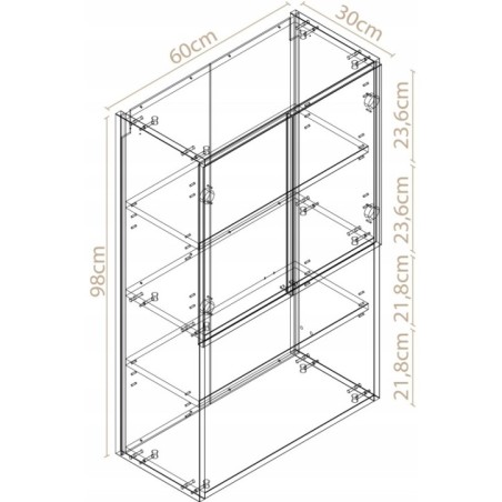 Wysoka szafka lazienkowa wiszaca nad pralke do lazienki dab craft zloty 100