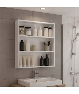 Szafka łazienkowa wisząca biały mat Regał na akcesoria do łazienki 3 półki