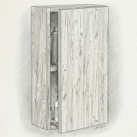 Szafka łazienkowa wisząca stylowa dąb craft złoty 52,5x30x16