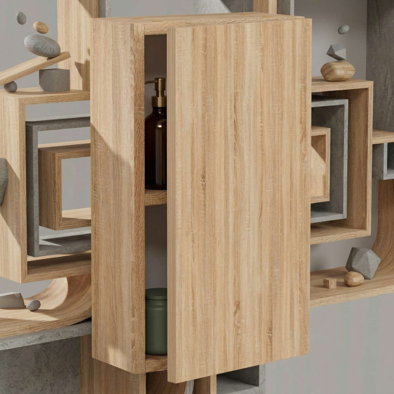Szafka łazienkowa wisząca DĄB SONOMA Mała i Pojemna 52,5x30x16