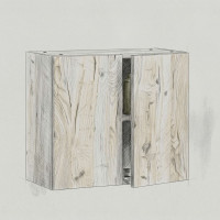 Mała szafka łazienkowa wisząca, dąb craft złoty 52,5x60x30