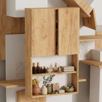 Szafka wisząca łazienkowa dąb craft złoty nad toaletę 98x60x17