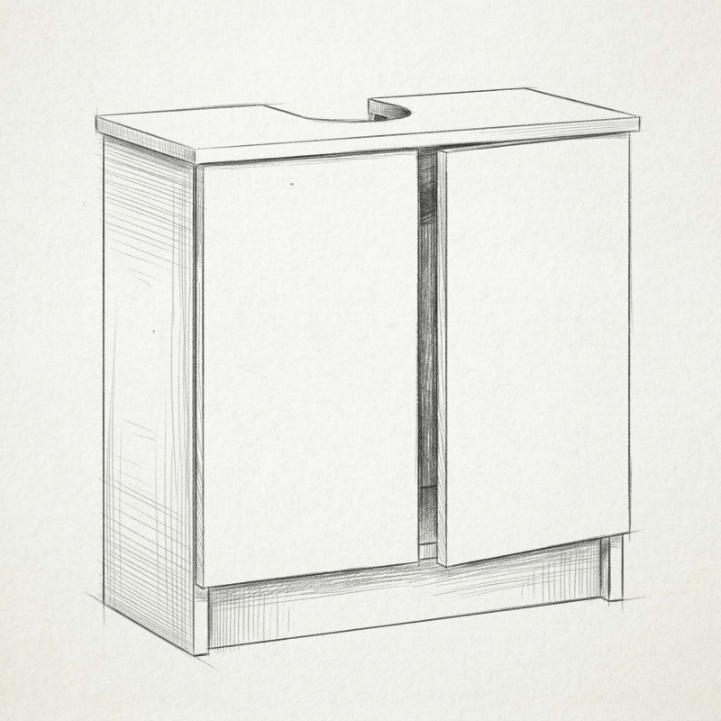 Pojemna szafka pod umywalkę na ręczniki biały mat 60x60x30