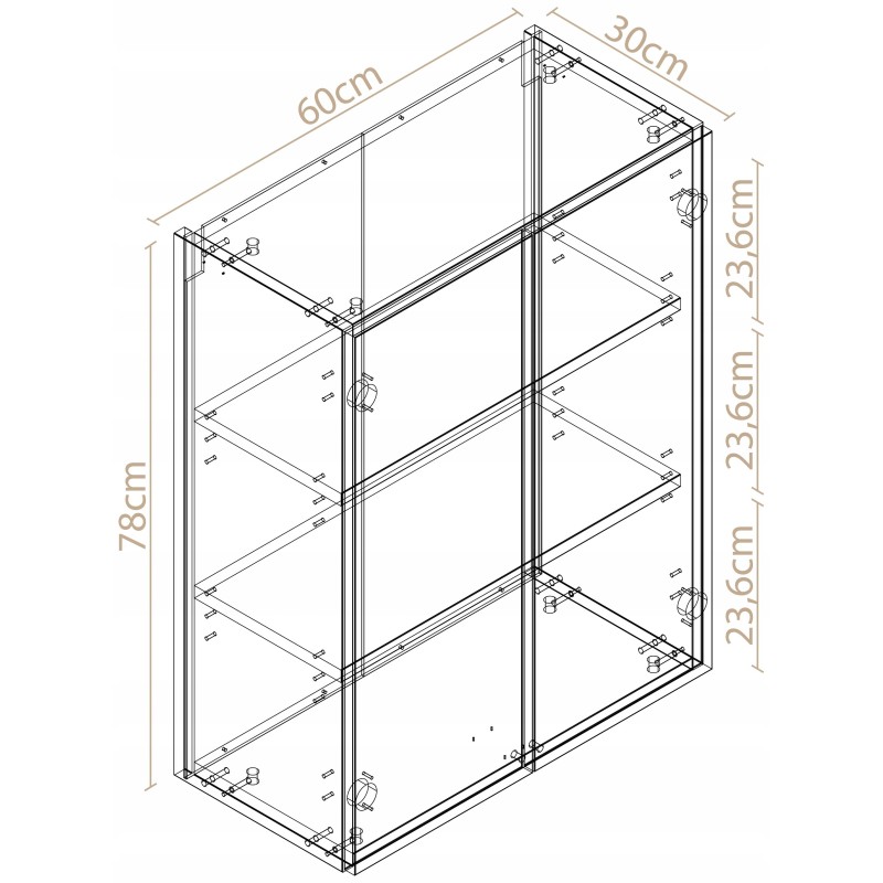 Szafka łazienkowa wisząca biały połysk – do łazienki 78x60x30