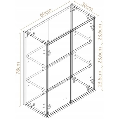 Szafka lazienkowa wiszaca 60cm biala wysoki polysk do lazienki zamykana
