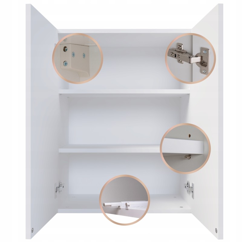 Szafka łazienkowa wisząca biały połysk – do łazienki 78x60x30