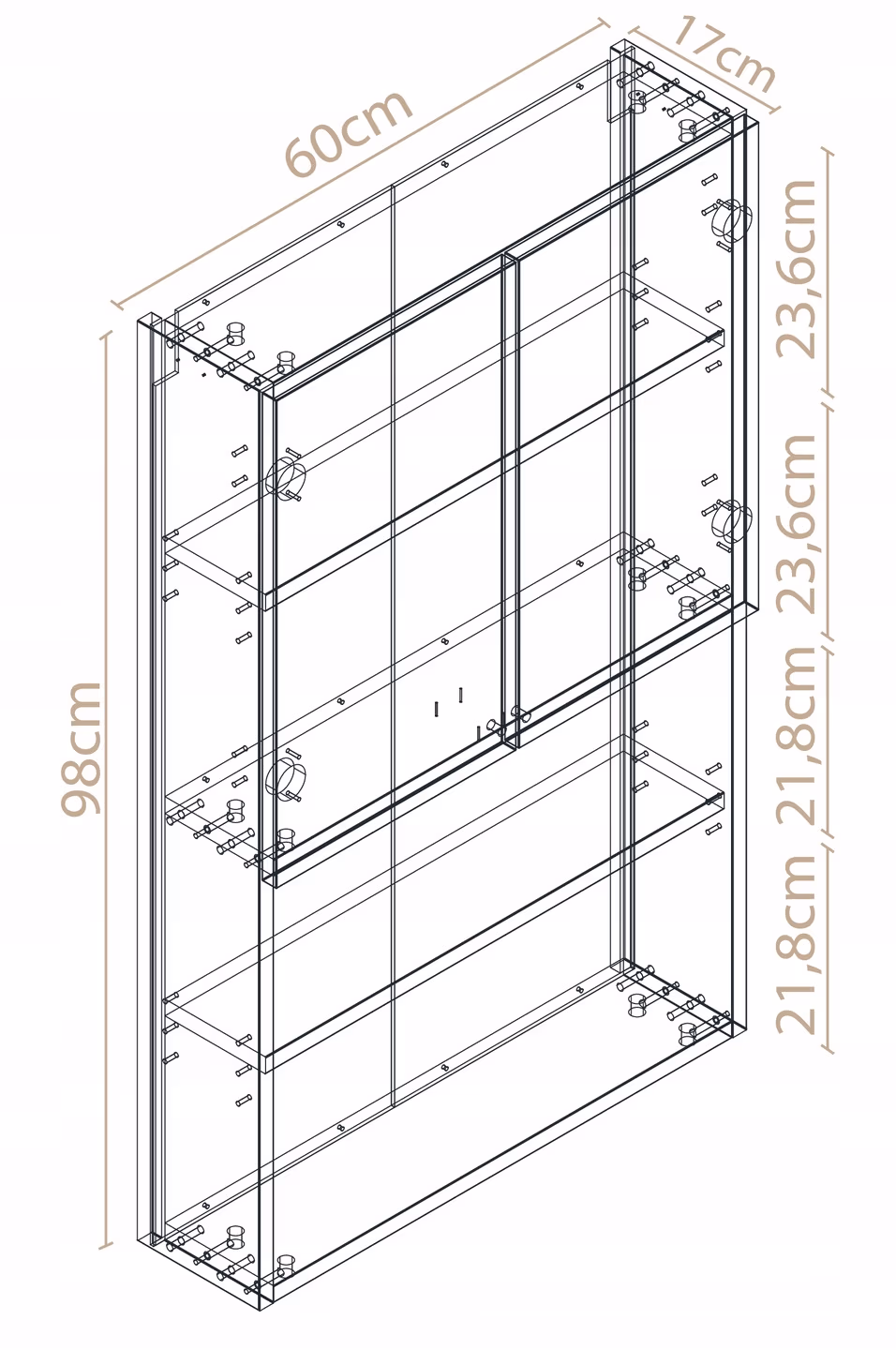 Pojemna Szafka Łazienkowa nad pralkę BIAŁY POŁYSK 98x60x17