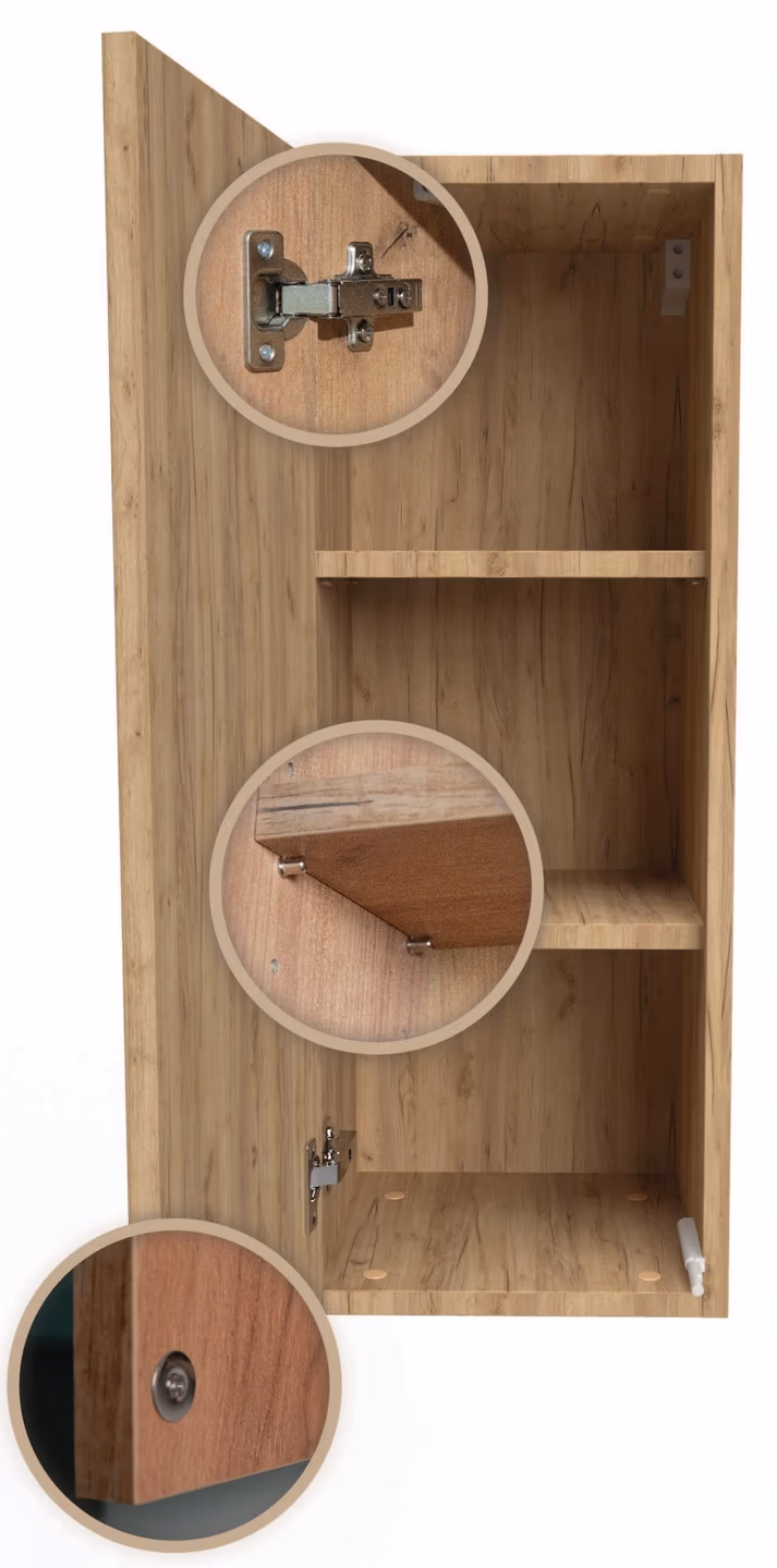 Szafka łazienkowa dąb craft złoty na chemie, ręczniki 78x30x30