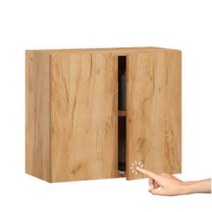 Mała szafka łazienkowa wisząca 60 cm w dekorze dąb craft złoty na ręczniki – Miradu