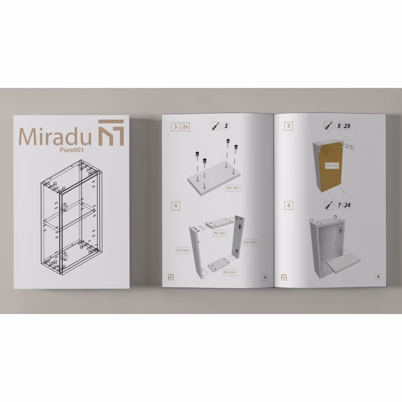 Instrukcja montażu – mały słupek, szafka łazienkowa wisząca – Miradu