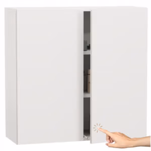 Szeroka szafka łazienkowa wisząca nad WC biały mat 80 cm – Miradu