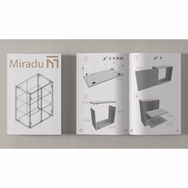 Instrukcja montażu – szeroka szafka łazienkowa wisząca nad WC biały mat 80 cm – Miradu